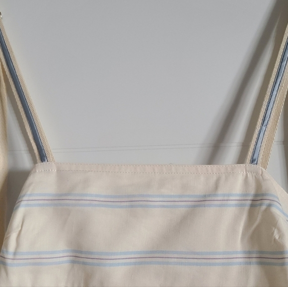 Lee Mathews Madox Cutout Striped Shantung Top, Size 6, Off-White | Blue, NWT - Picture 7 of 13